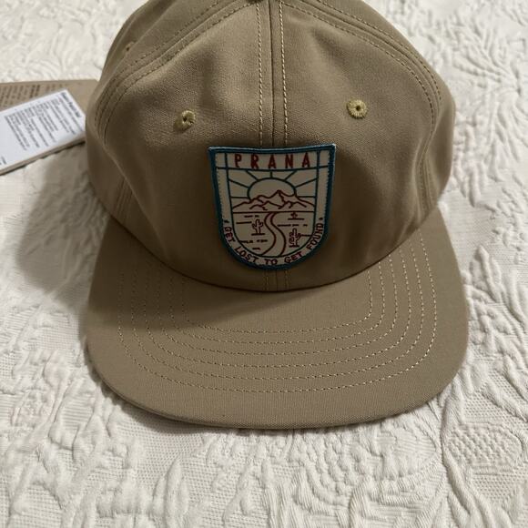 NWT PRANA GAZIN PATCH HAT Nomad Get Lost to Get Found UPF 50 Tan SnapBack - Picture 4 of 7